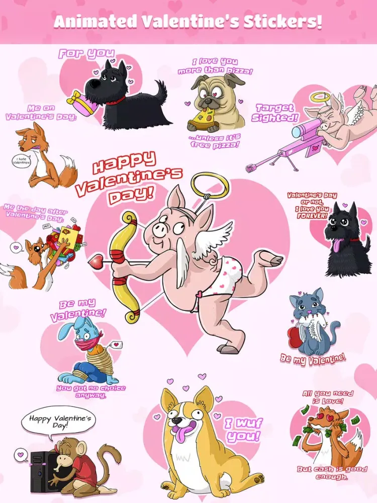 I Love You - Valentine's Day Stickers iPad  Screenshots
