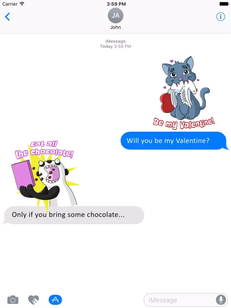 I Love You - Valentine's Day Stickers iPad  Screenshots
