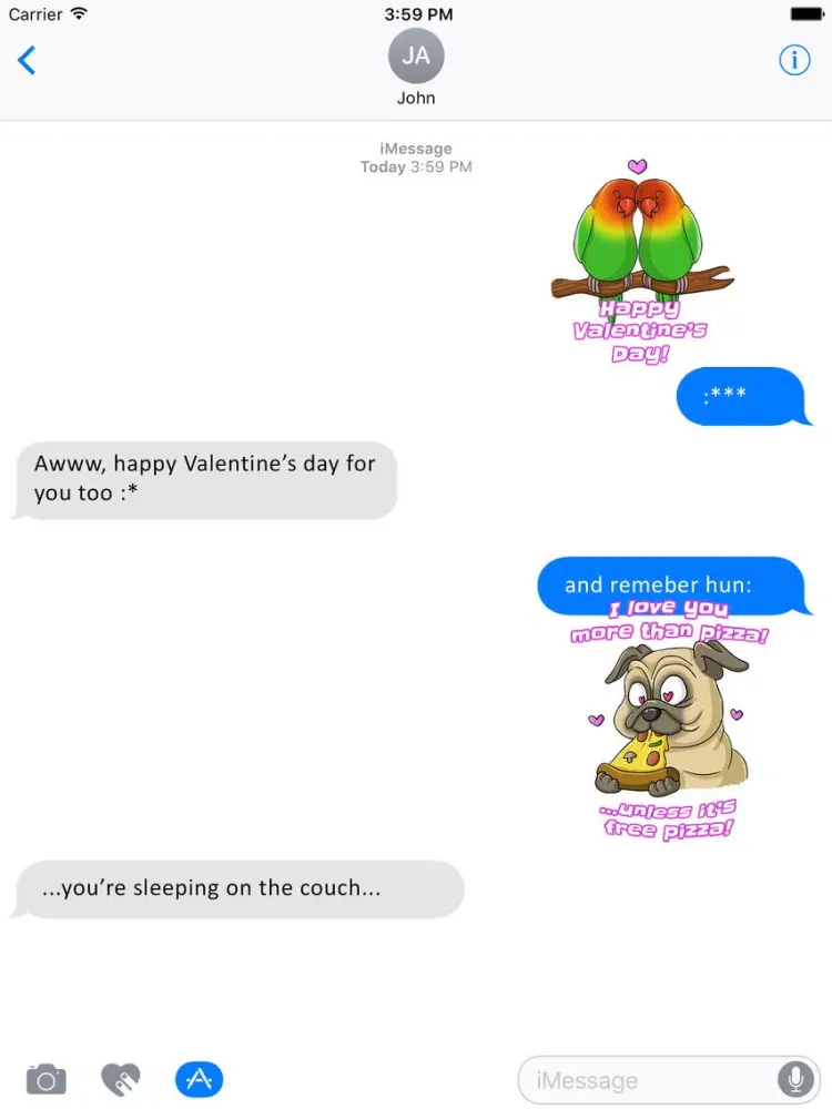 I Love You - Valentine's Day Stickers iPad  Screenshots