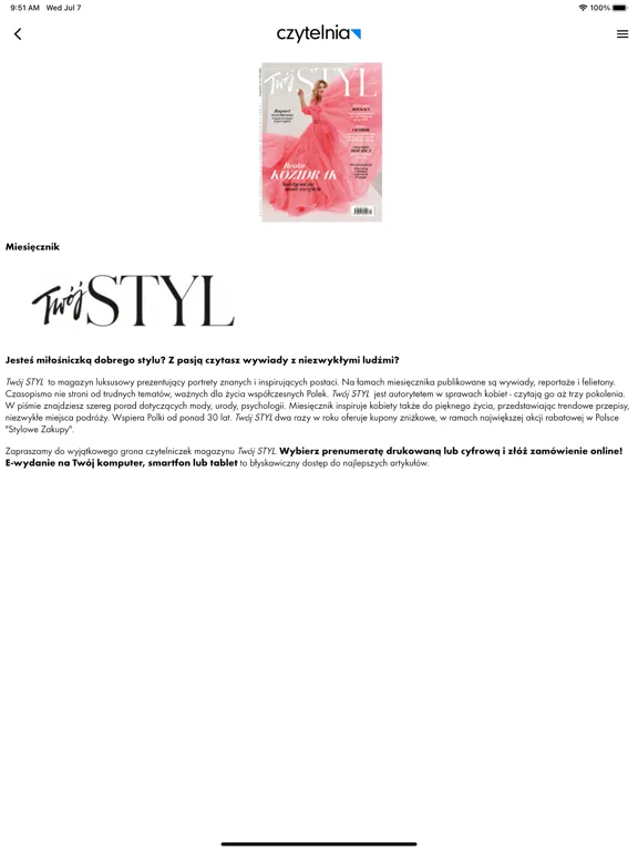 Czytelnia iPad  Screenshots