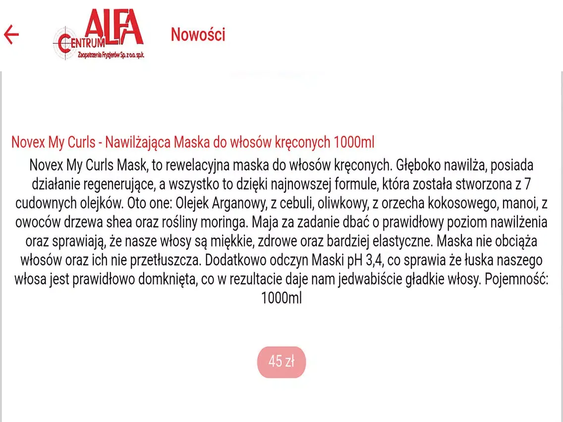 Скриншоты Alfa Centrum Zaopatrzenia Fryzjerów iPad 