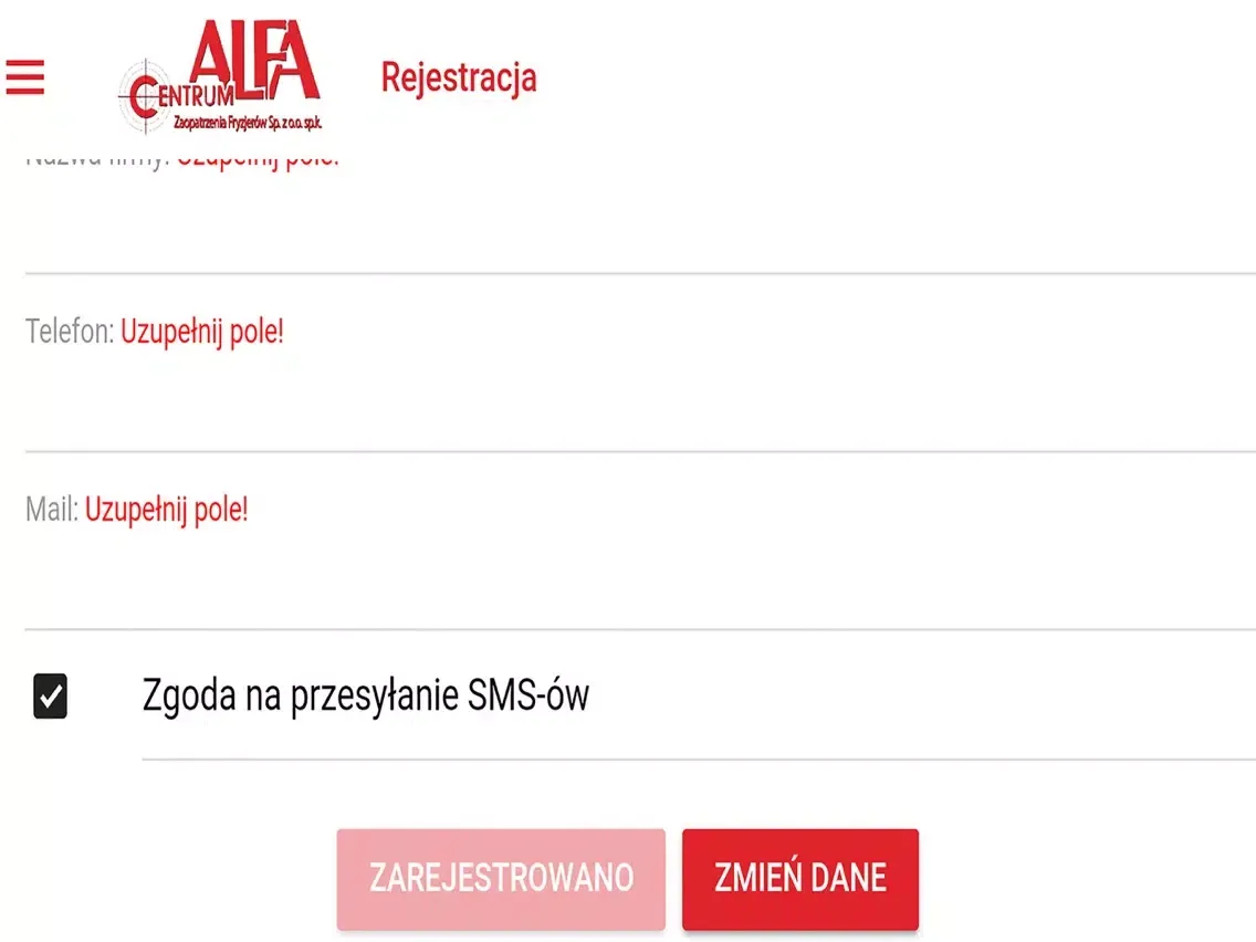 Скриншоты Alfa Centrum Zaopatrzenia Fryzjerów iPad 