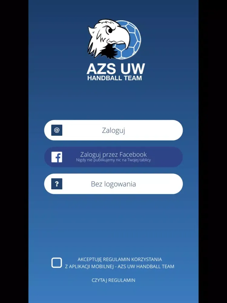 Tangkapan layar AZS UW Handball Team iPad 