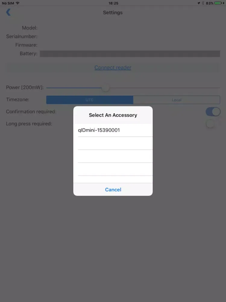 Ảnh chụp màn hình của TMS Client iPad 