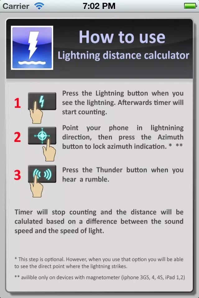 Zrzuty ekranu Lightning Distance Calc Lite