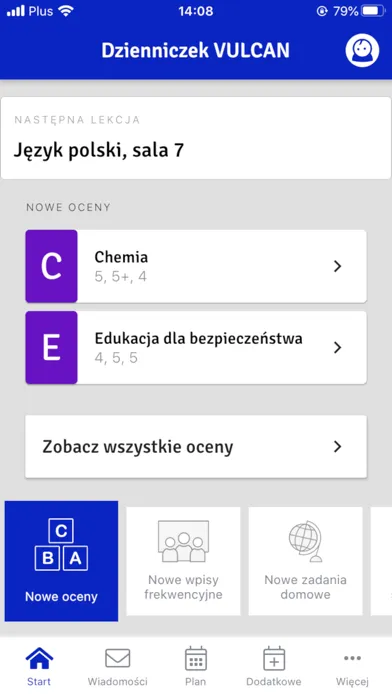 Zrzuty ekranu Dzienniczek VULCAN