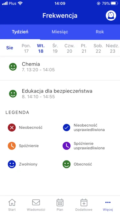 Zrzuty ekranu Dzienniczek VULCAN