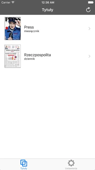 Capturas de tela do eGazety Reader