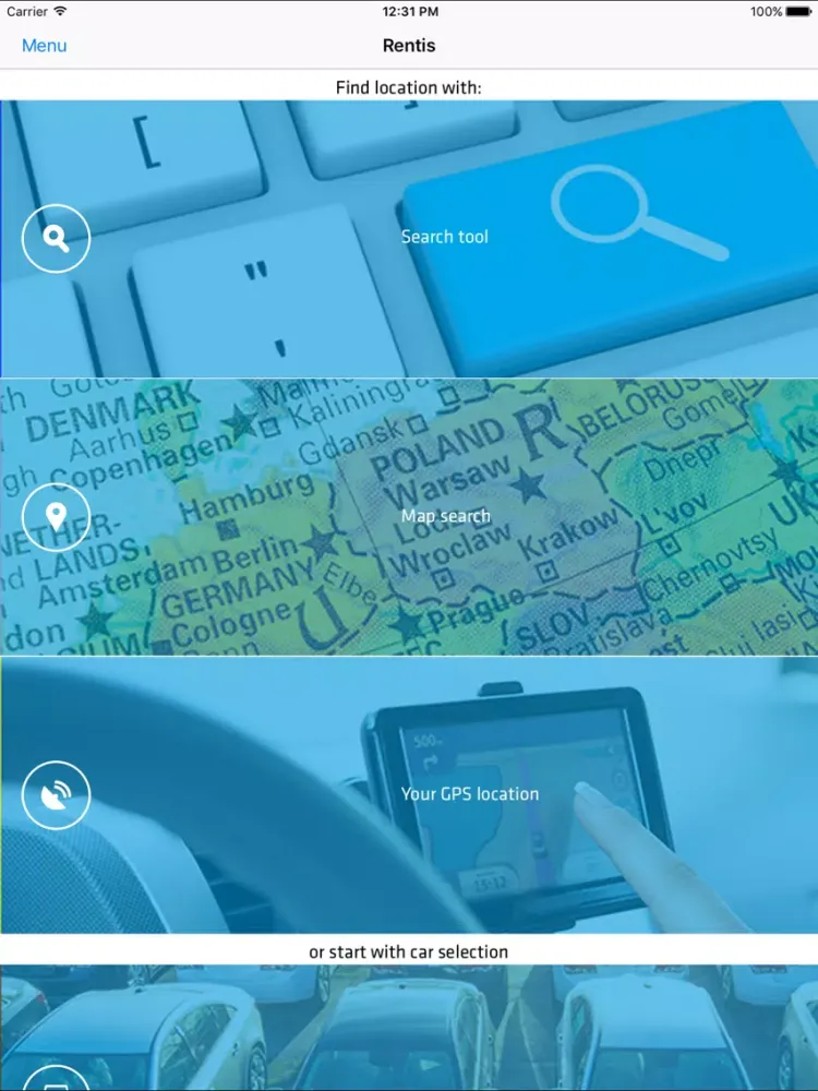 Tangkapan skrin Rentis iPad 