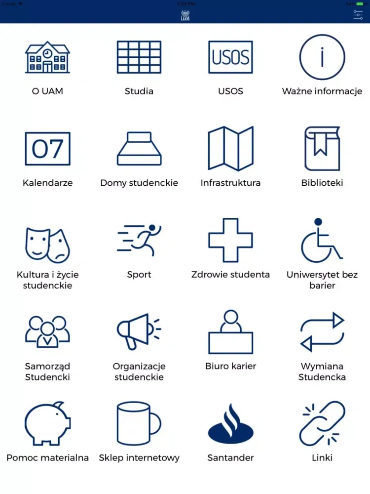 Скриншоты UAM aplikacja studenta iPad 