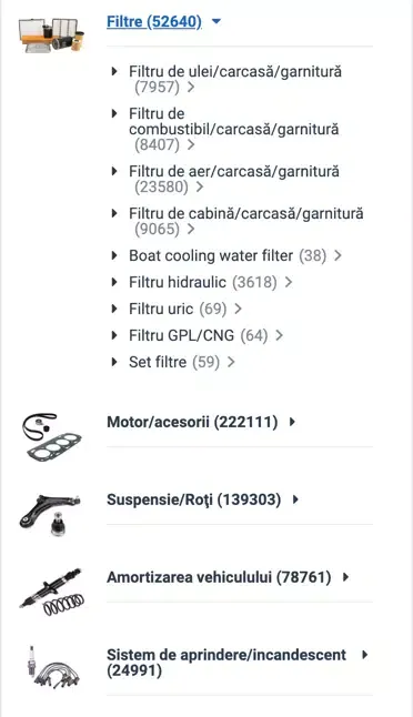 Inter Cars e-Catalog RO Ekran Görüntüleri