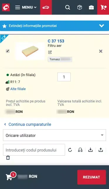 Inter Cars e-Catalog RO Ekran Görüntüleri