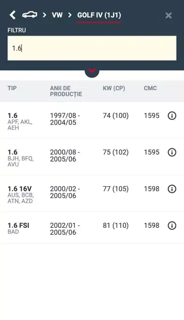 Inter Cars e-Catalog RO Ekran Görüntüleri