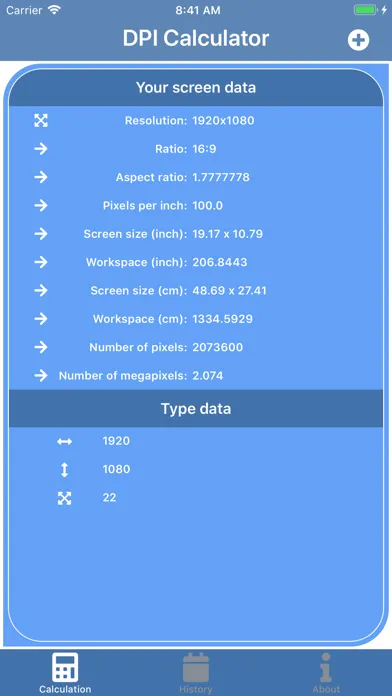 Capturas de tela do DPI Calculator by Fefercode