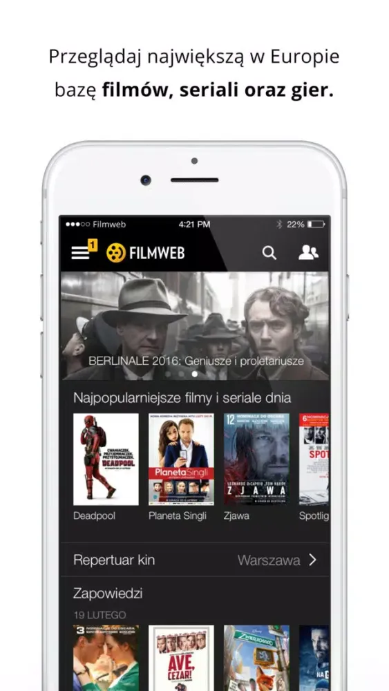 Capturas de pantalla de Filmweb Filmy & TV
