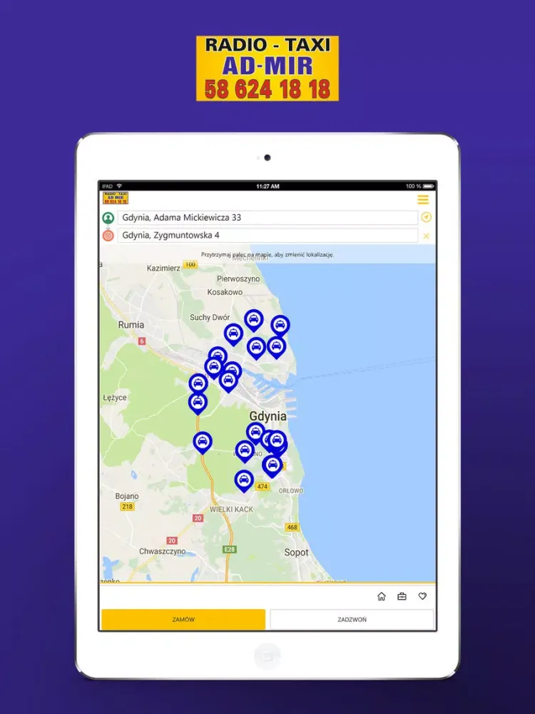 AD-MIR TAXI GDYNIA iPad  スクリーンショット