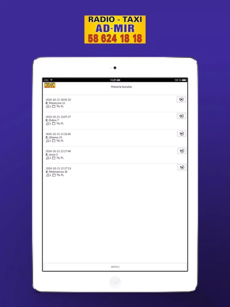 AD-MIR TAXI GDYNIA iPad  スクリーンショット