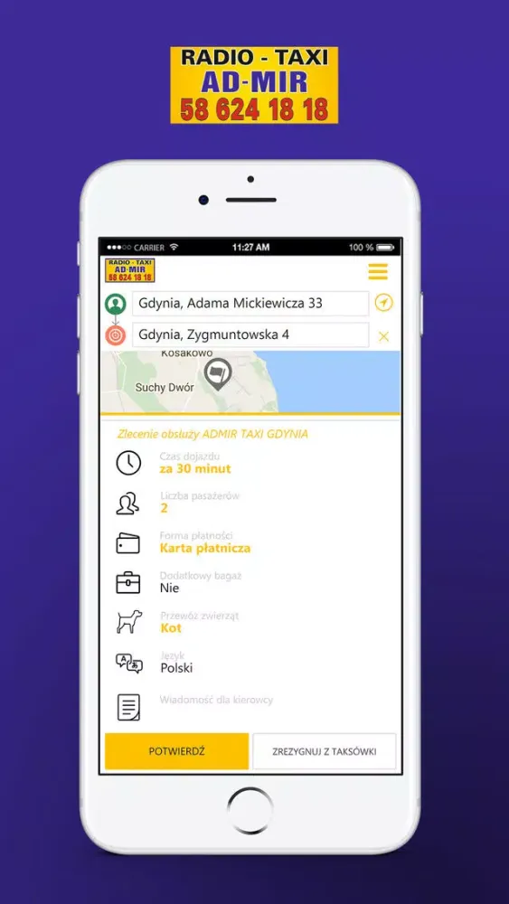 AD-MIR TAXI GDYNIA スクリーンショット
