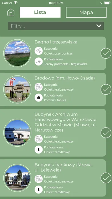 Tangkapan skrin Mławski Szlak Turystyczny