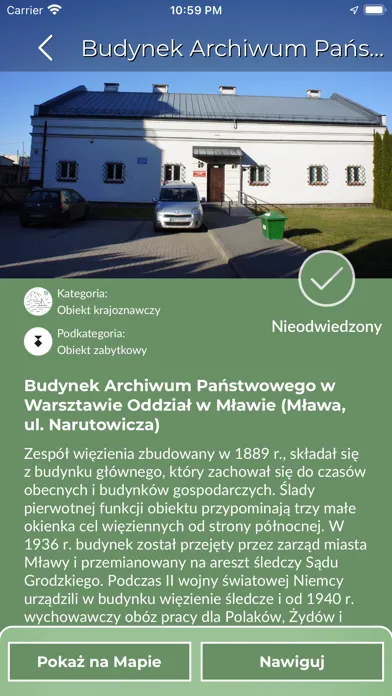Tangkapan skrin Mławski Szlak Turystyczny