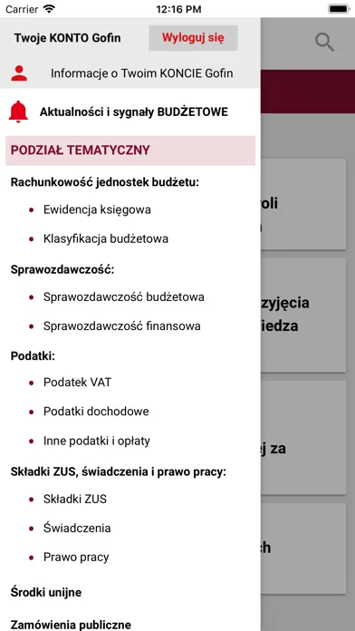 GOFIN Serwis Budżetowy Screenshots