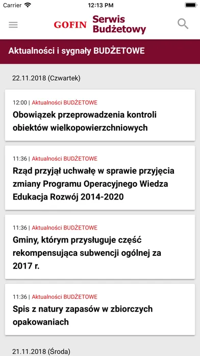 GOFIN Serwis Budżetowy Screenshots