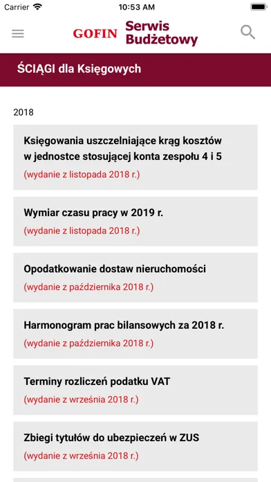 GOFIN Serwis Budżetowy Screenshots