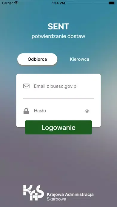Zrzuty ekranu SENT Dostawy