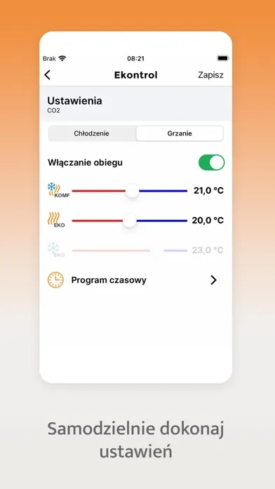 Zrzuty ekranu Ekontrol – nadzór instalacji