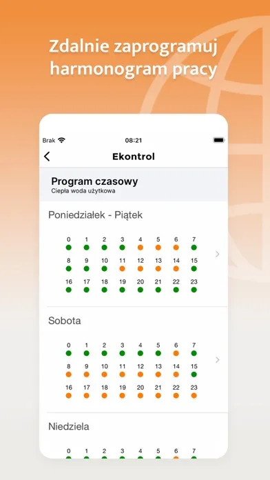 Zrzuty ekranu Ekontrol – nadzór instalacji