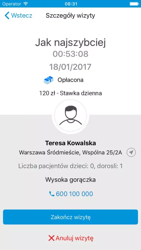 Zrzuty ekranu HomeDoctor - Lekarz