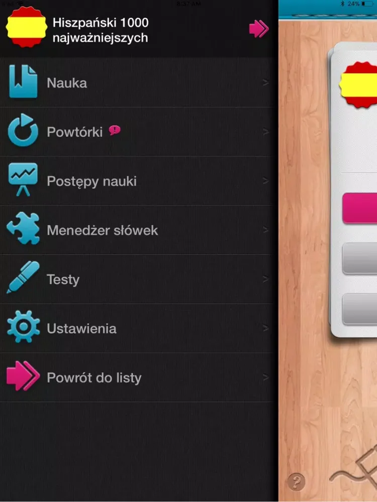 Ảnh chụp màn hình của Hiszpanski 1000 najwazniejszyc iPad 