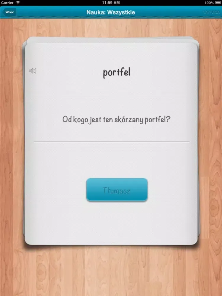iFiszki Niemiecki 1000 najważniejszych słówek FREE iPad  Screenshots