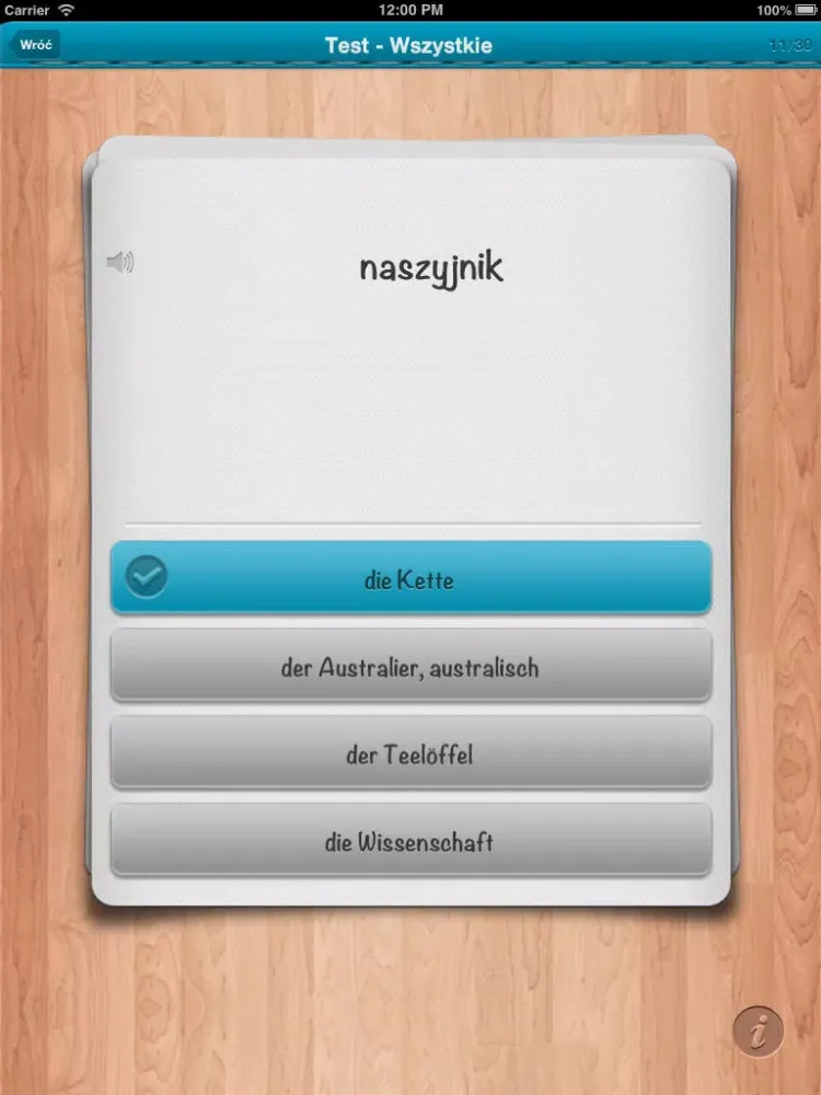 iFiszki Niemiecki 1000 najważniejszych słówek FREE iPad  Screenshots
