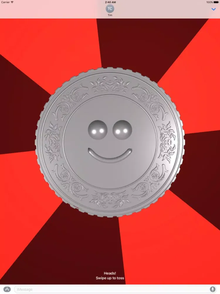 Tangkapan layar Coin Toss P2P iPad 