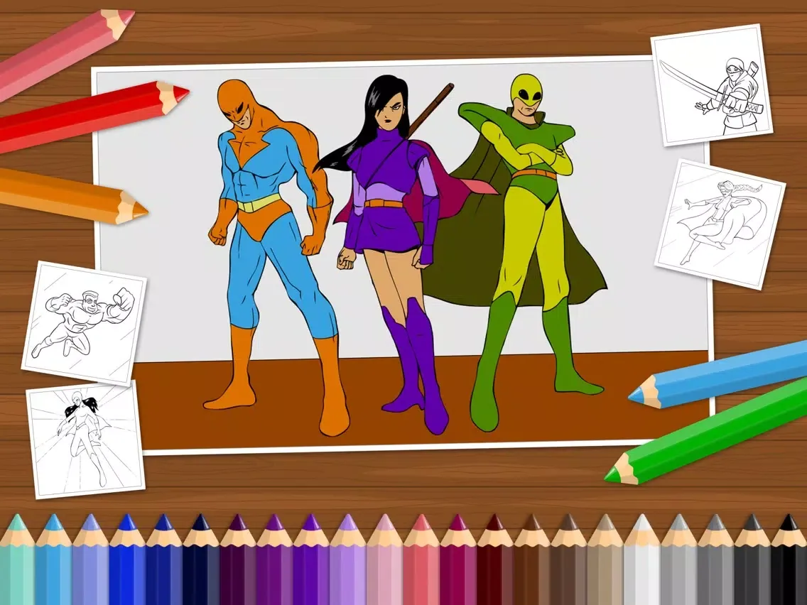 Capturas de pantalla de Superheroes - Coloring Book for Little Boys and Kids iPad 