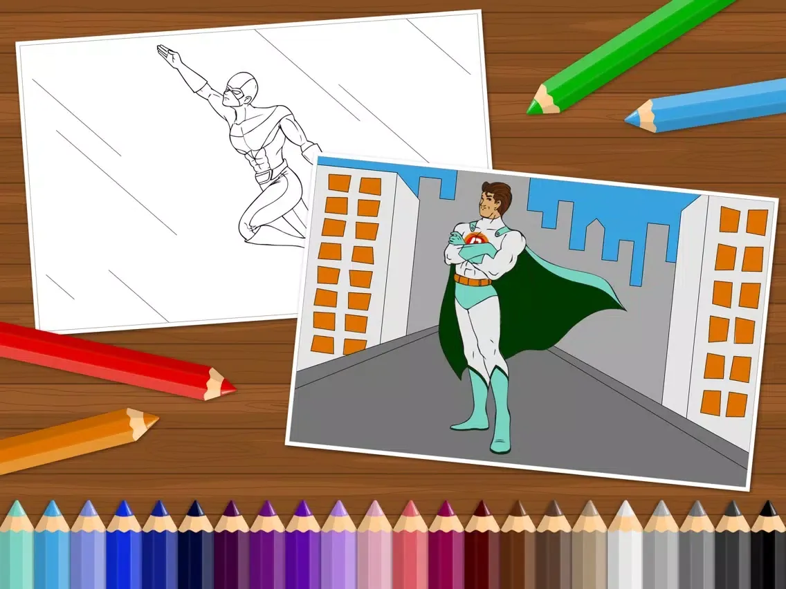 Capturas de pantalla de Superheroes - Coloring Book for Little Boys and Kids iPad 