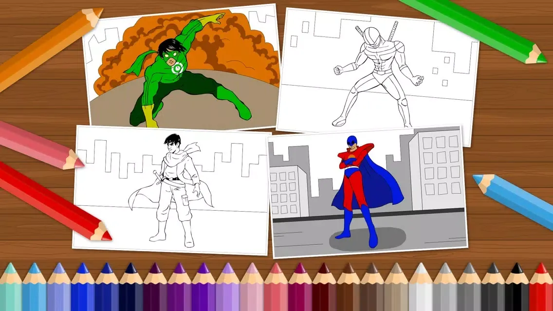 Capturas de pantalla de Superheroes - Coloring Book for Little Boys and Kids