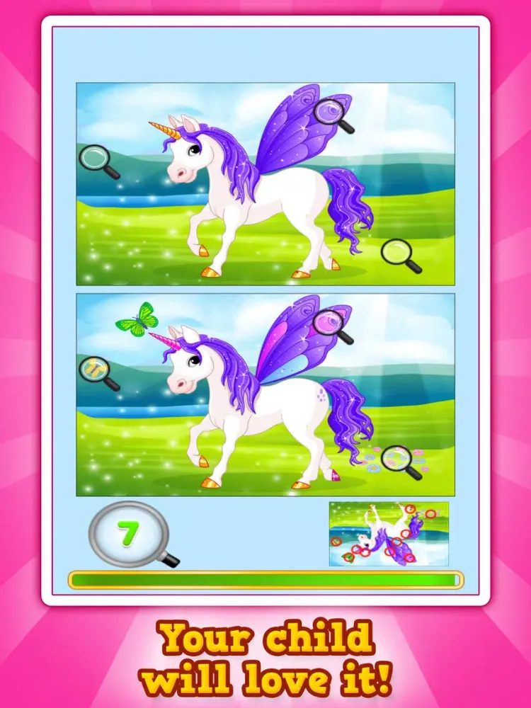 Find the Difference - Ponies & Unicorns iPad  Ekran Görüntüleri