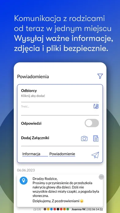 Tangkapan layar Kidme Work - dla pracowników
