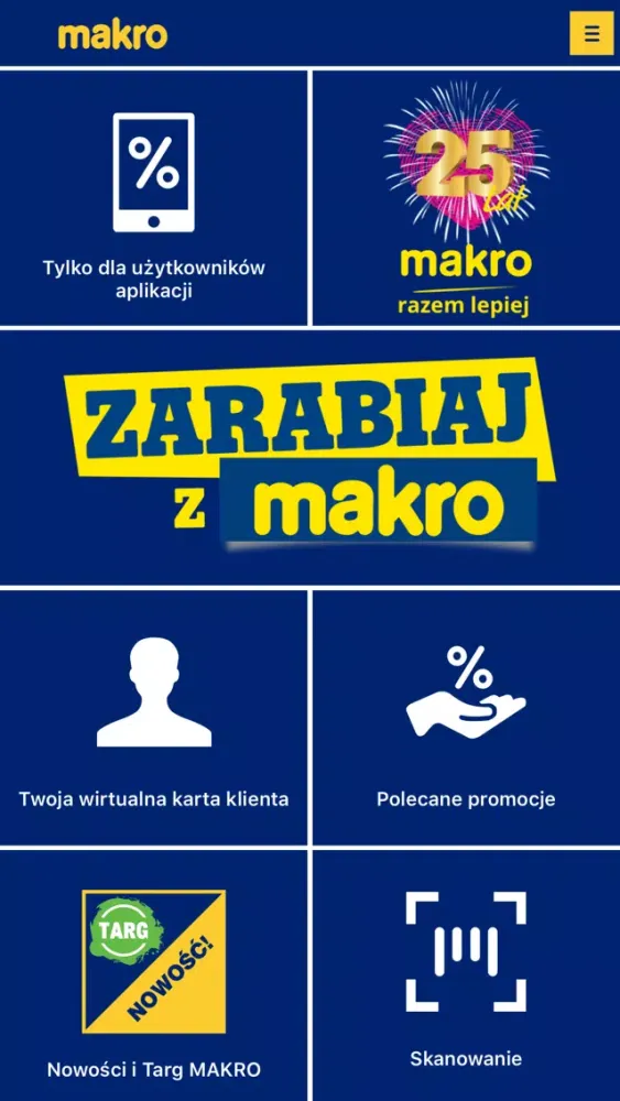 Capturas de tela do MAKRO