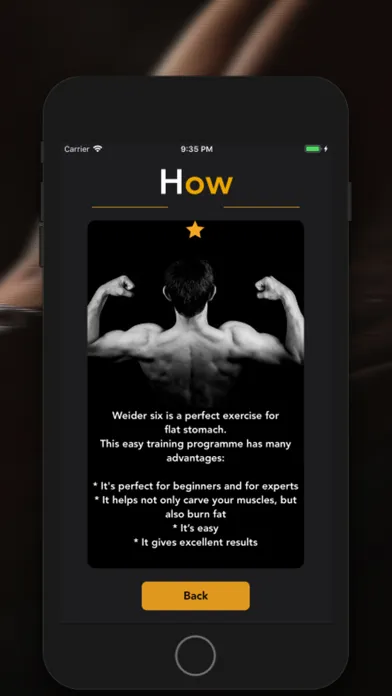 Capturas de tela do Weider 6 Pro: ABS, A6W, 6 pack