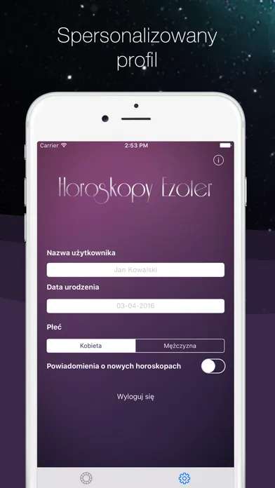 Tangkapan layar Horoskopy Ezoter