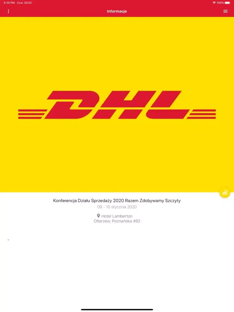 Ảnh chụp màn hình của Konferencja DHL iPad 