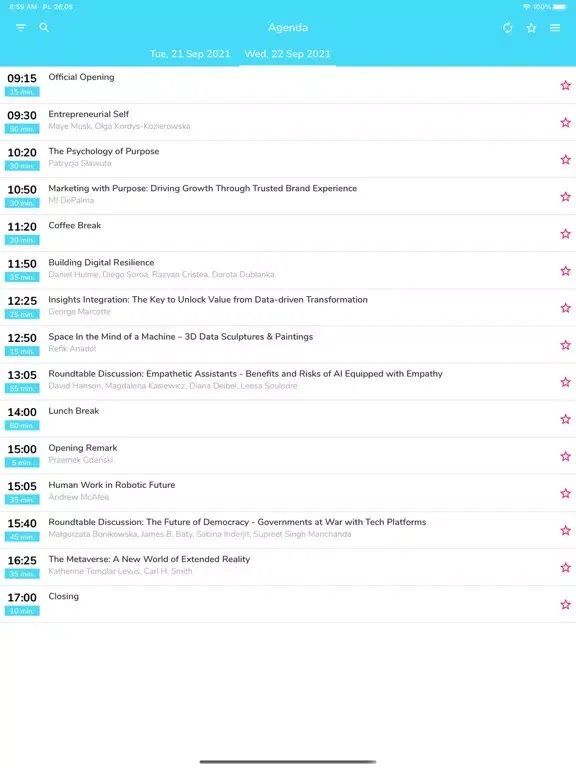 Masters&Robots Conference App iPad 应用截图