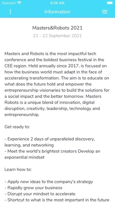Masters&Robots Conference App应用截图