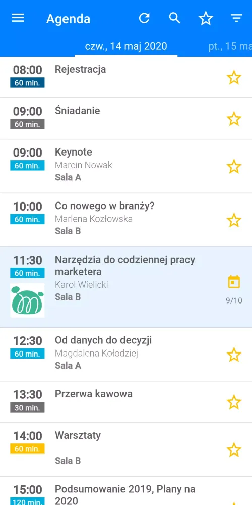 Tangkapan skrin MK Events
