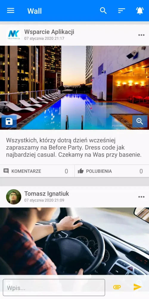Tangkapan skrin MK Events