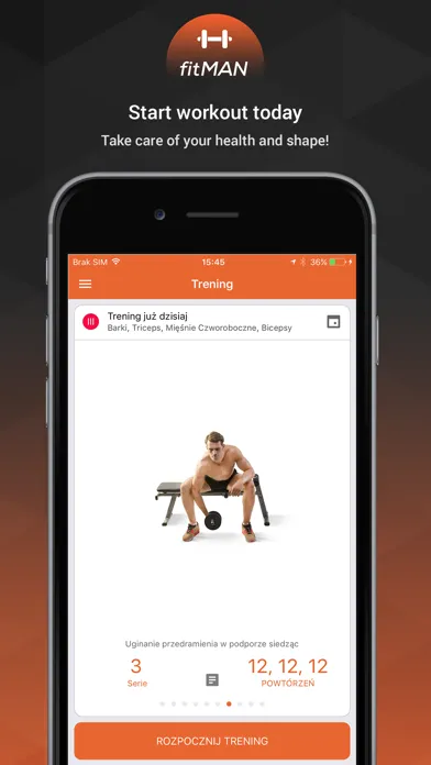 Ảnh chụp màn hình của Workouts - Fit Man training