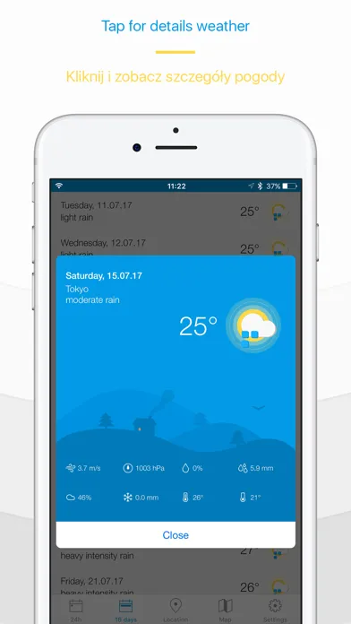 Capturas de tela do Weather 16 days forecast